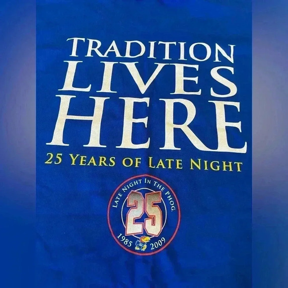 Kansas Jayhawks 2009 Late Night Short Sleeve size 2XL color Blue NWT - Picture 5 of 5